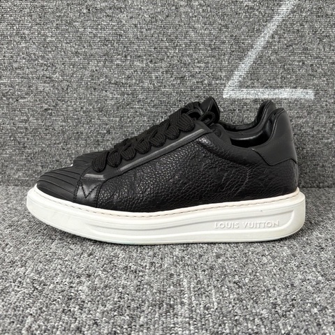 二手 LV 黑色皮面老花松厚底糕鞋39.5碼