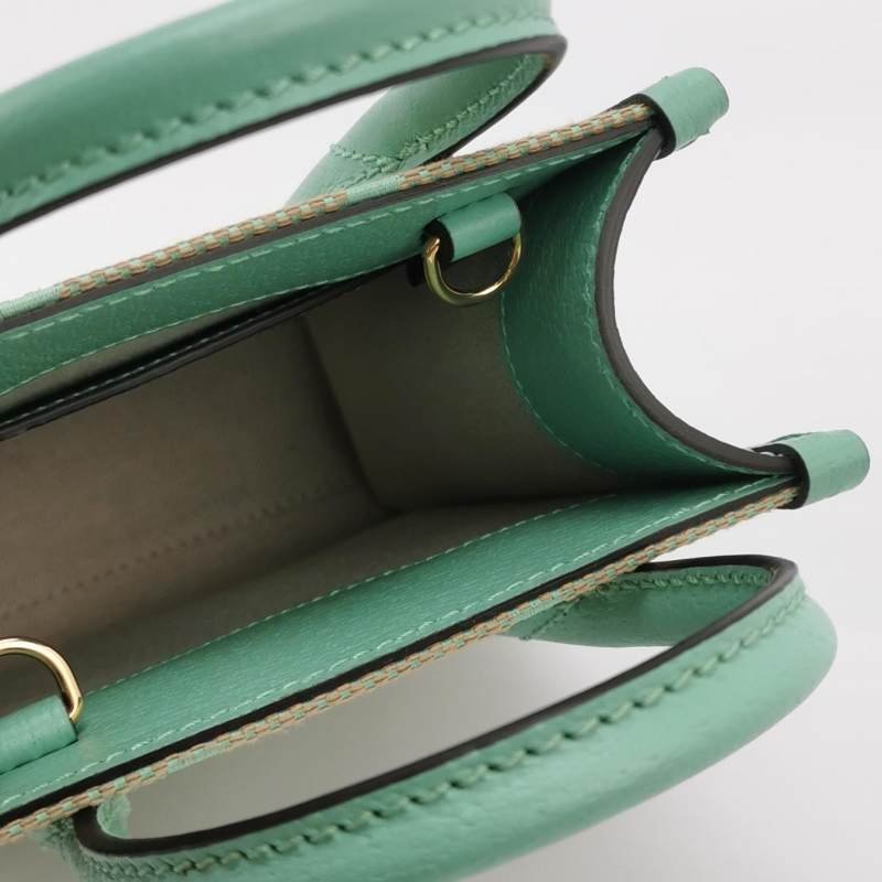 Gucci Jumbo迷你牛皮帆布雙G老花手提包單肩包-6