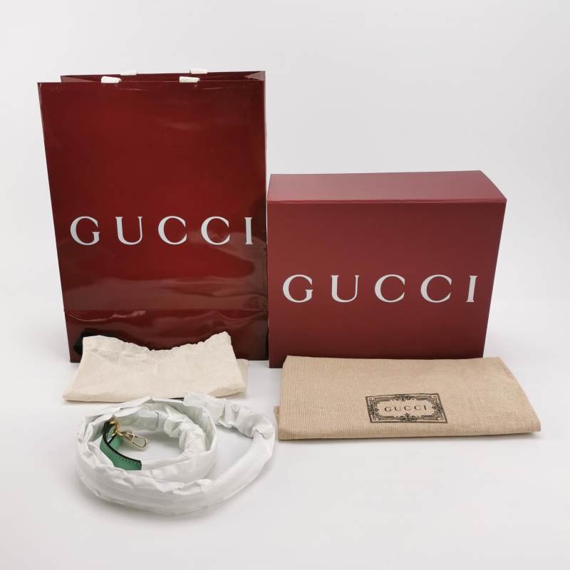 Gucci Jumbo迷你牛皮帆布雙G老花手提包單肩包-8