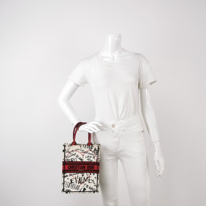 Dior BookTote小號帆布七夕限定塗鴉手提包-1