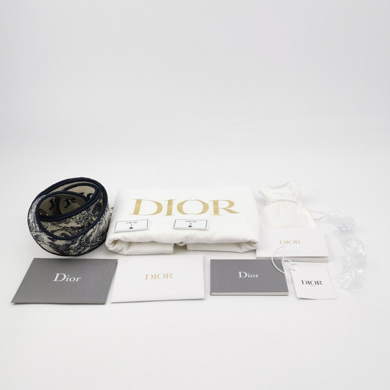 Dior Lady Dior戴妃包中號帆布圖案刺繡字母Logo吊飾斜挎包單肩包-8