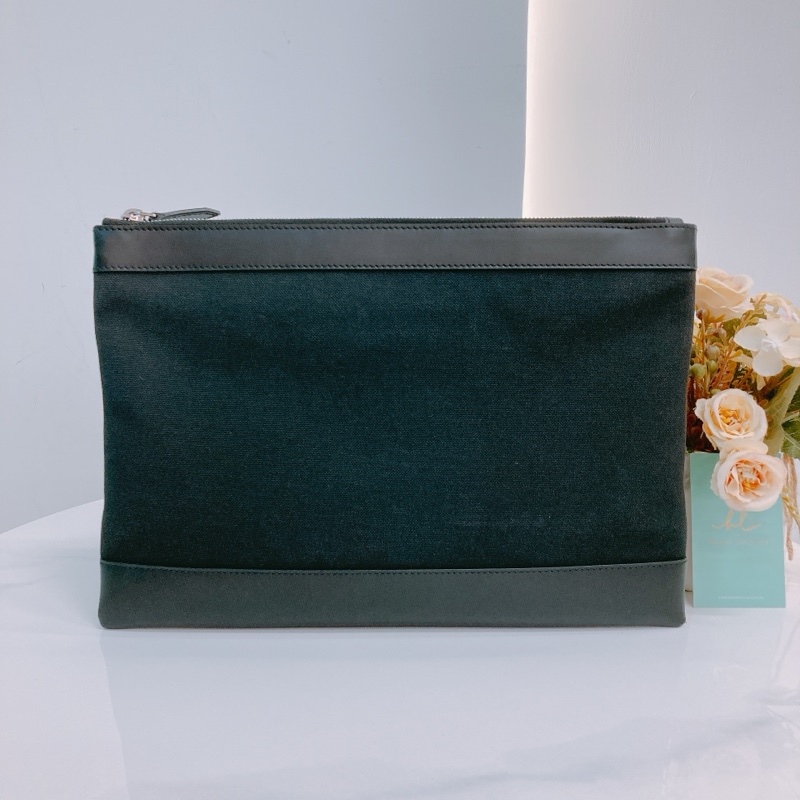 MS0466 BALENCIAGA 巴黎世家拉鍊手拿包包BLACK CLIP POUCH 32CM CANVAS-1