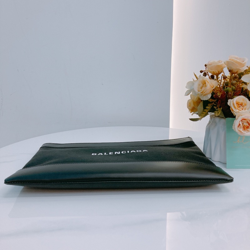 MS0466 BALENCIAGA 巴黎世家拉鍊手拿包包BLACK CLIP POUCH 32CM CANVAS-2
