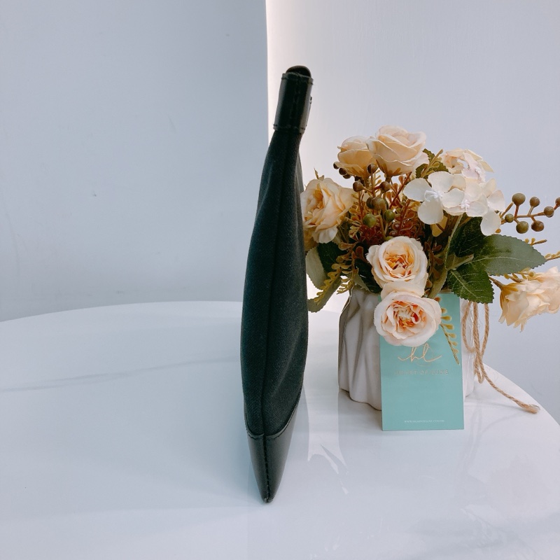 MS0466 BALENCIAGA 巴黎世家拉鍊手拿包包BLACK CLIP POUCH 32CM CANVAS-3