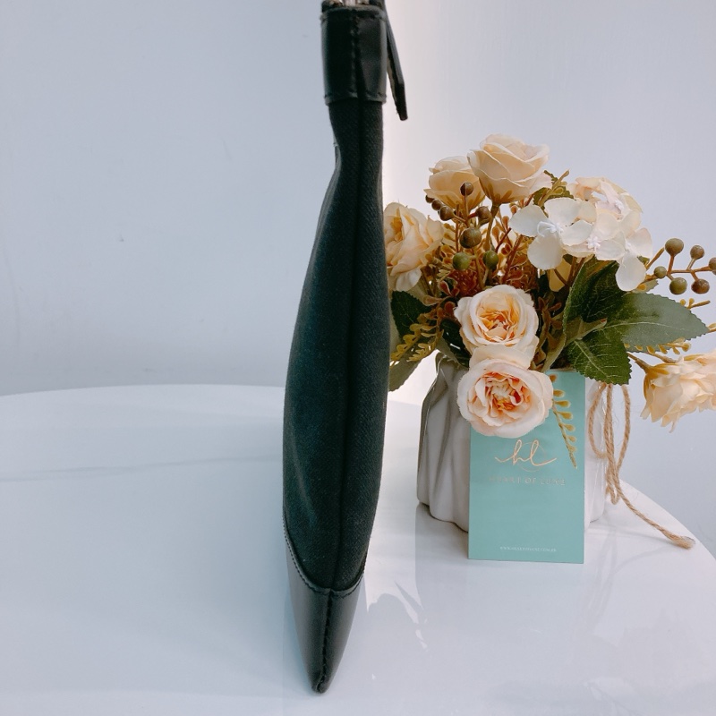 MS0466 BALENCIAGA 巴黎世家拉鍊手拿包包BLACK CLIP POUCH 32CM CANVAS-4