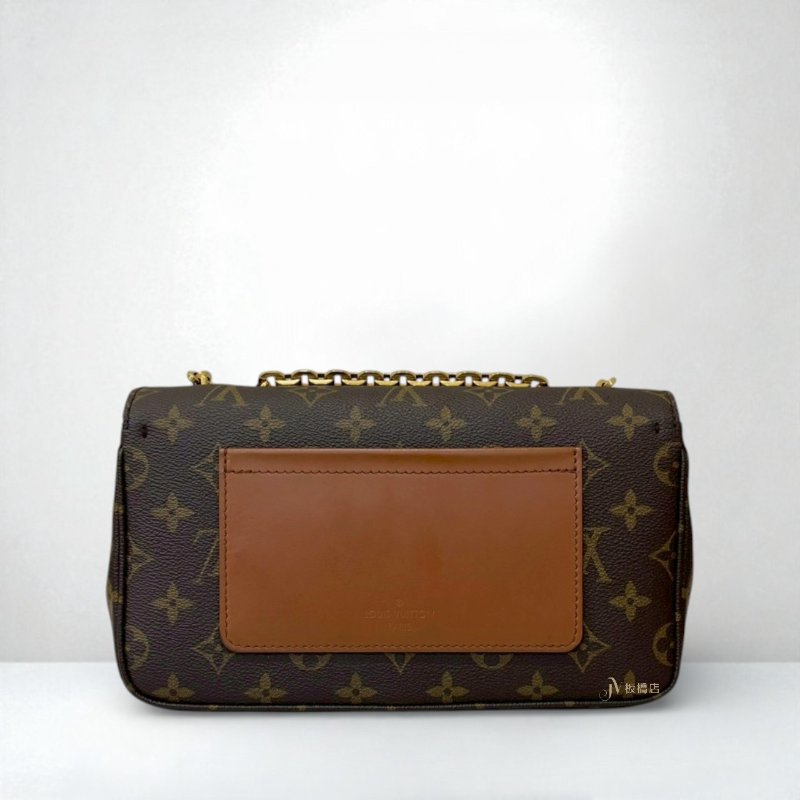 LV 原花拼焦糖牛皮 Marceau 下蓋肩背包 M46127-3