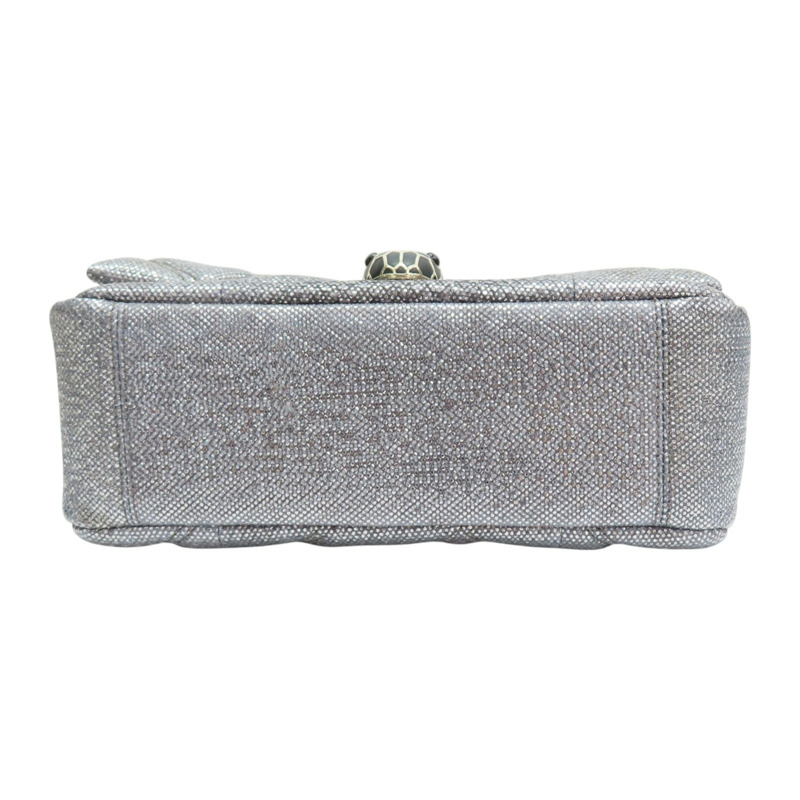 銀色 Karung 蛇皮 Serpenti Cabochon 肩背包【BVLGARI 寶格麗】 290237-3