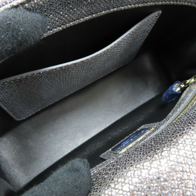 銀色 Karung 蛇皮 Serpenti Cabochon 肩背包【BVLGARI 寶格麗】 290237-5