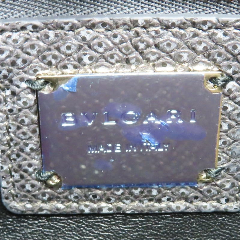 銀色 Karung 蛇皮 Serpenti Cabochon 肩背包【BVLGARI 寶格麗】 290237-7