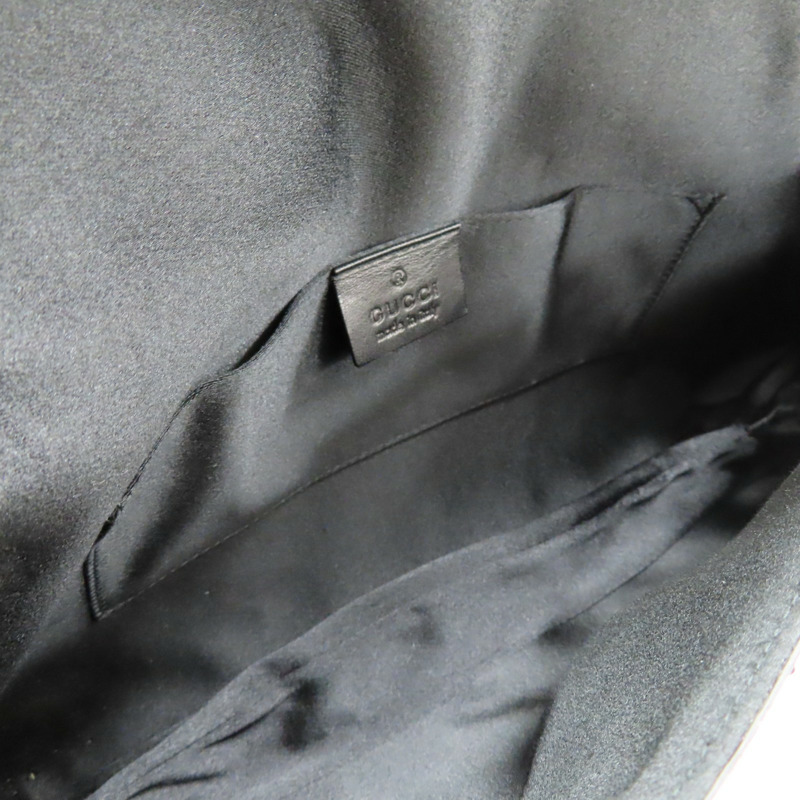 黑色 蛇革 珠寶龍形翻蓋包 手提包【GUCCI 古馳】 135952-4