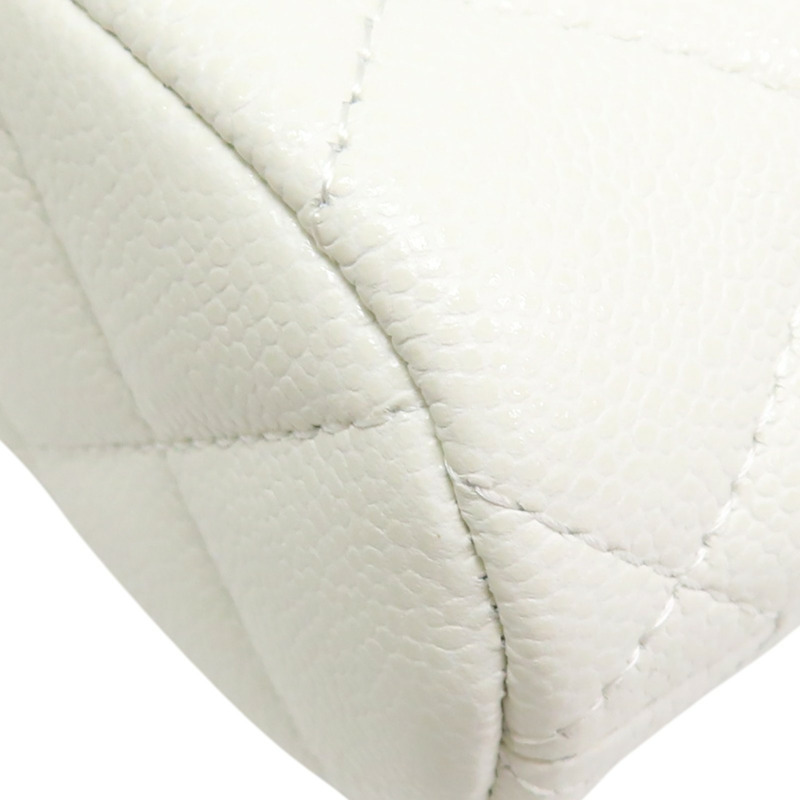 白色 牛皮 菱格紋 金鏈條貝殼包 肩背包【CHANEL 香奈兒】 AP4000-11