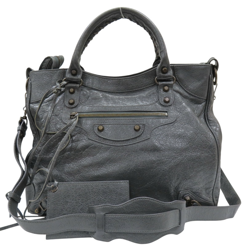 灰色 山羊皮 Classic Velo 兩用包【BALENCIAGA 巴黎世家】 235216-0