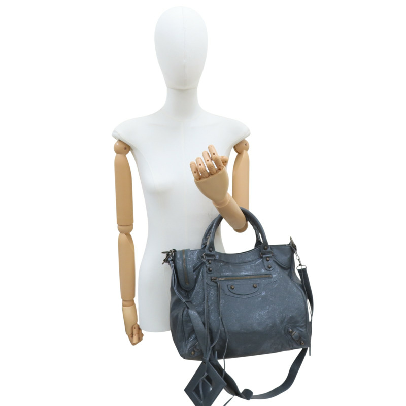 灰色 山羊皮 Classic Velo 兩用包【BALENCIAGA 巴黎世家】 235216-7