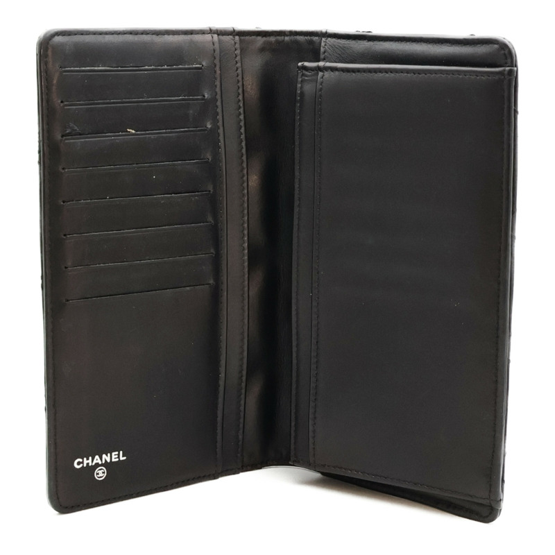 CHANEL 羊皮皮革Long Wallet銀扣長錢包-6