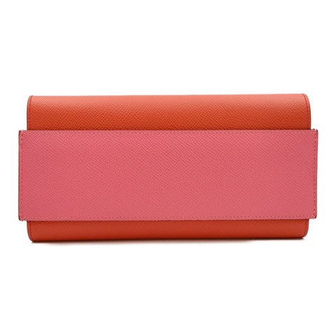 HERMES Epsom皮革Passant銀扣長錢包