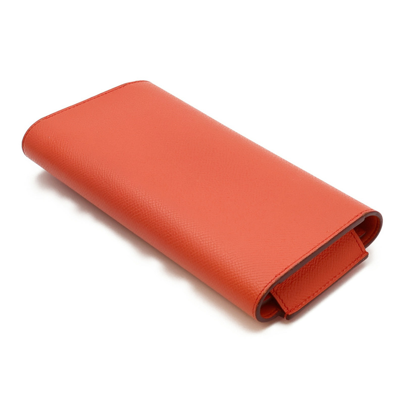 HERMES Epsom皮革Passant銀扣長錢包-5