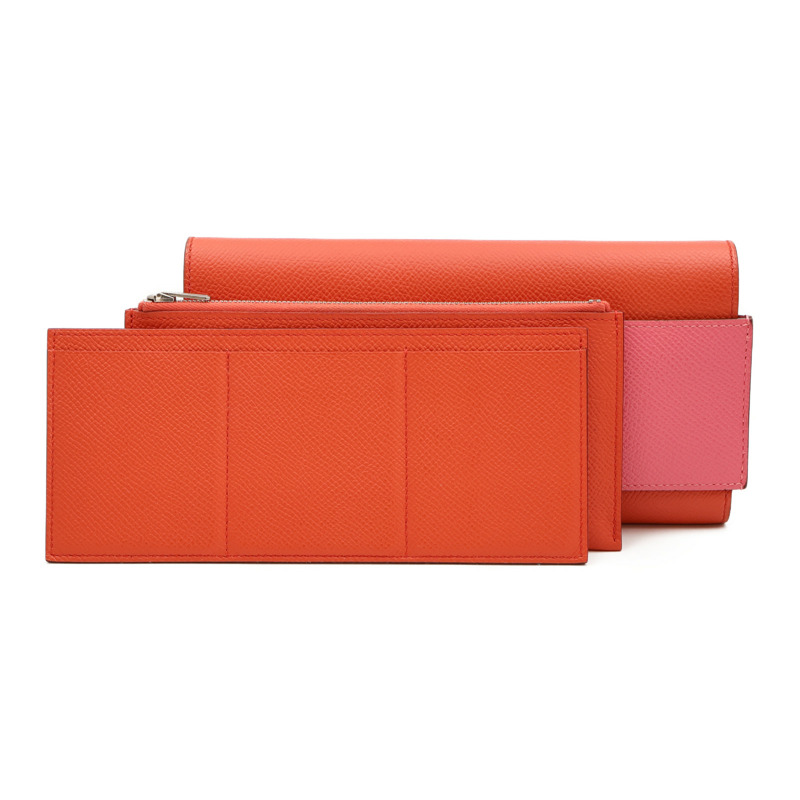 HERMES Epsom皮革Passant銀扣長錢包-10