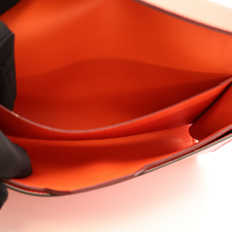 HERMES Epsom皮革Passant銀扣長錢包-11