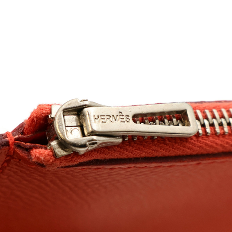 HERMES Epsom皮革Passant銀扣長錢包-16