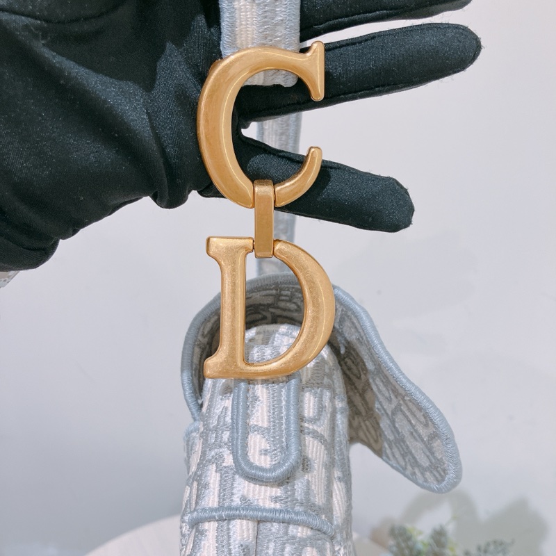 CHRISTIAN DIOR迪奧亞麻灰馬鞍包 OBLIQUE SADDLE BAG [UNUSED]-9