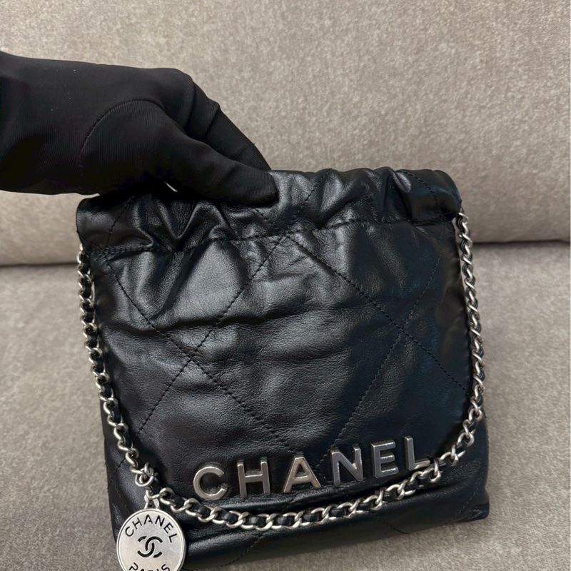 香奈兒22bag mini黑銀-1