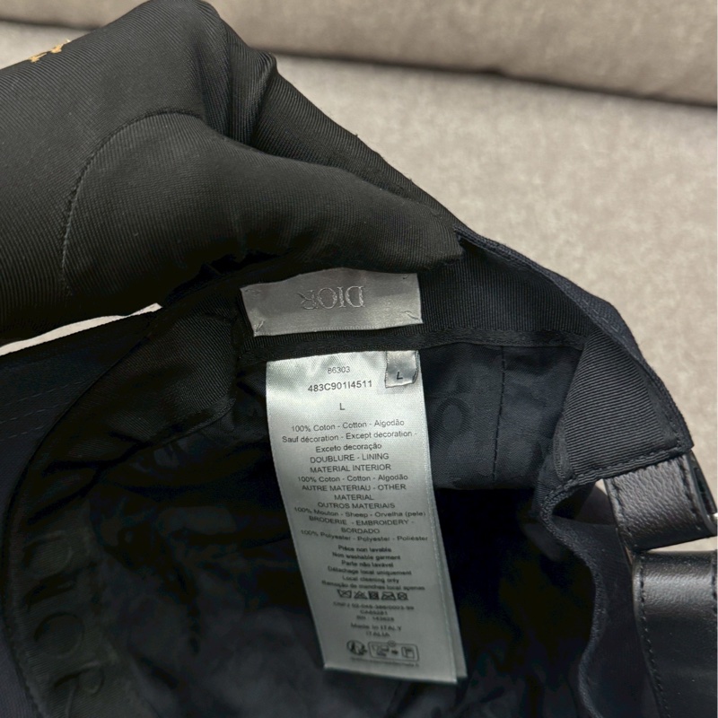 DIOR黑色草寫帽子-4