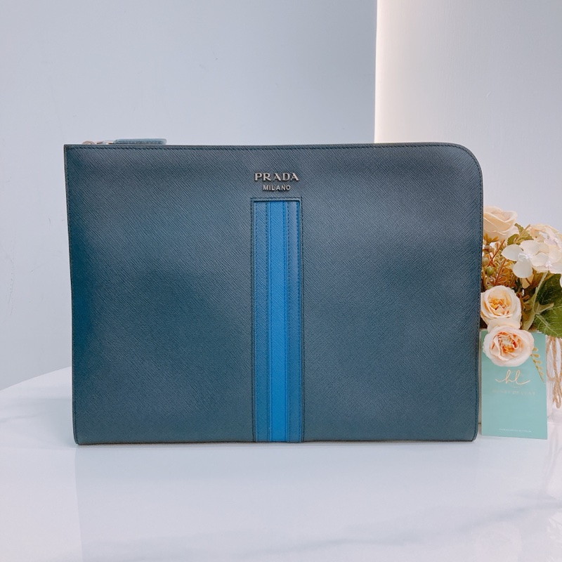 MS0467 PRADA 哥普拉十字皮紋手拿包包CLUTCH 33CM SAFFIANO CALFSKIN-0