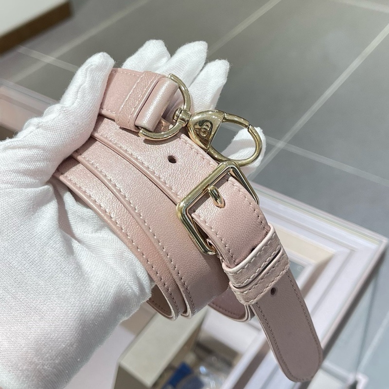 Dior迪奥珠光粉羊皮五格戴妃包-8