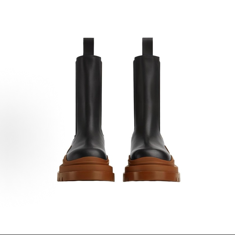 Bottega Veneta葆蝶家 Tire Chelsea 時尚 套穿 中筒 切爾西靴 女款 黑色-0