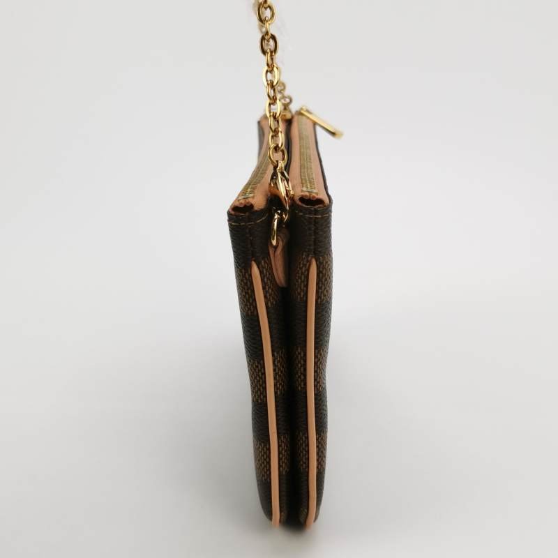 Louis Vuitton(LV)Pochette Double Zip牛皮棋盤格字母Logo斜挎包斜挎包-2