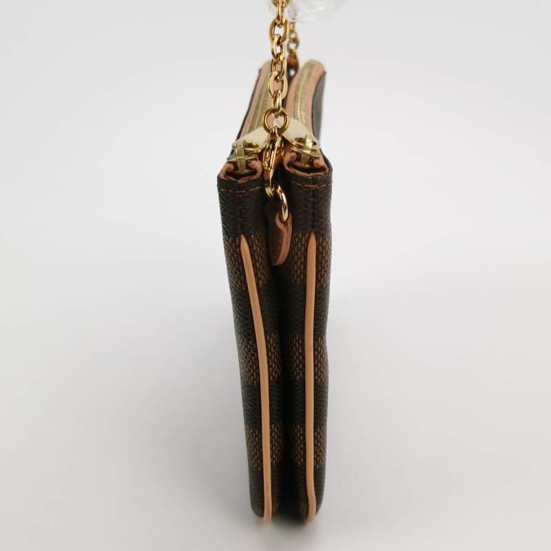 Louis Vuitton(LV)Pochette Double Zip牛皮棋盤格字母Logo斜挎包斜挎包-3