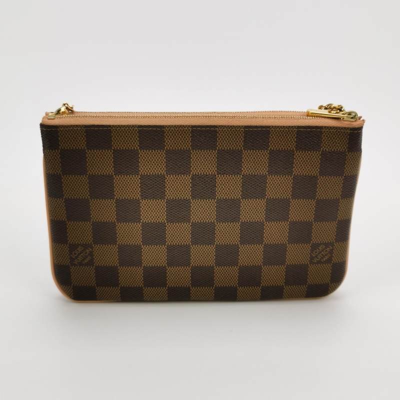 Louis Vuitton(LV)Pochette Double Zip牛皮棋盤格字母Logo斜挎包斜挎包-4