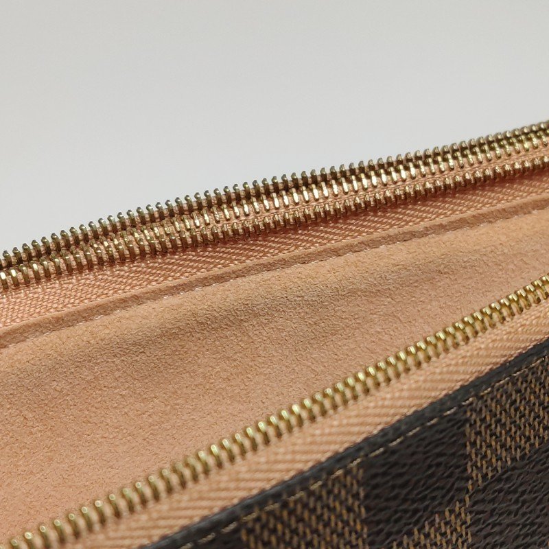 Louis Vuitton(LV)Pochette Double Zip牛皮棋盤格字母Logo斜挎包斜挎包-9