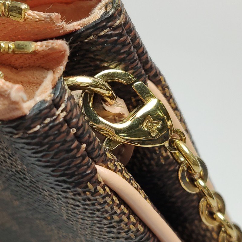 Louis Vuitton(LV)Pochette Double Zip牛皮棋盤格字母Logo斜挎包斜挎包-11