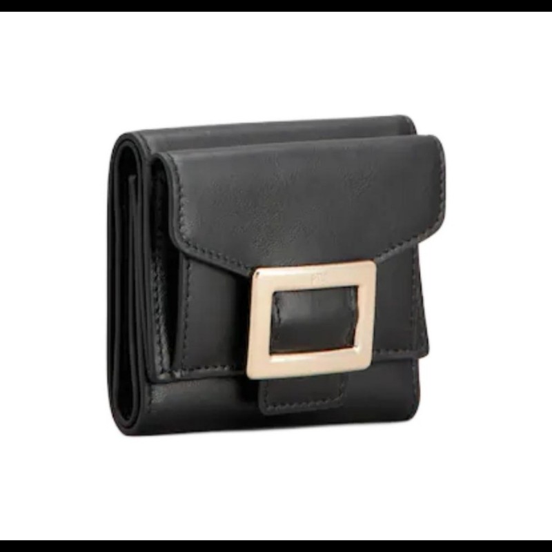 Roger Vivier Belle Vivier 黑色牛皮小皮夾 錢包-1