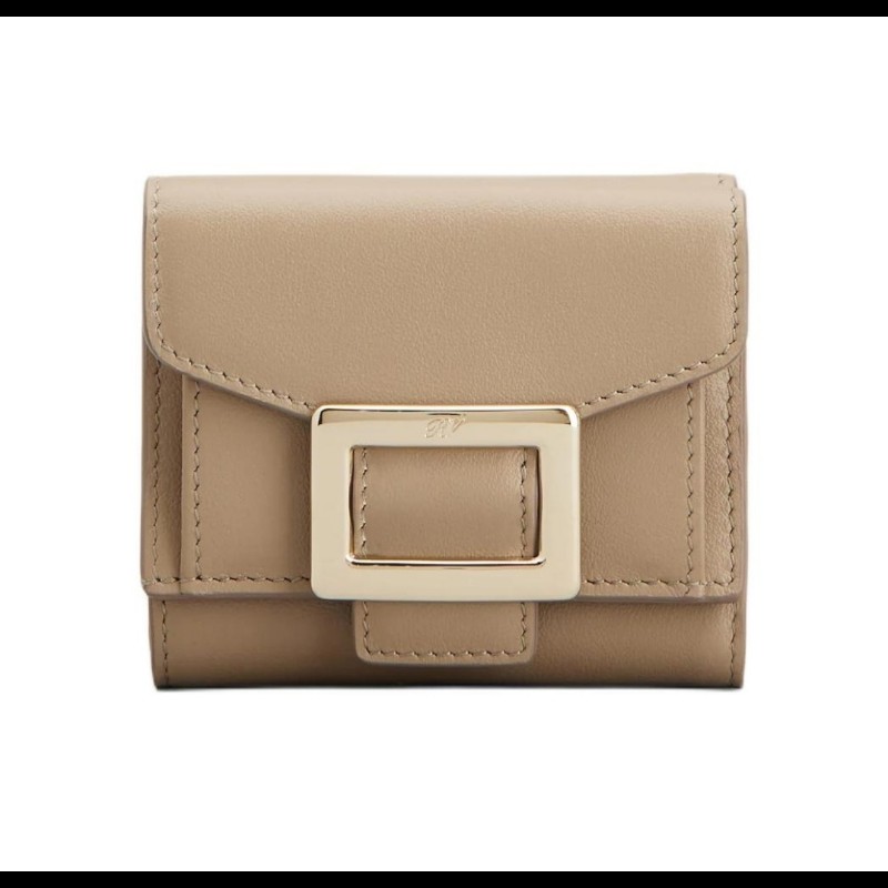 Roger Vivier Belle Vivier 米色牛皮小皮夾 錢包-0