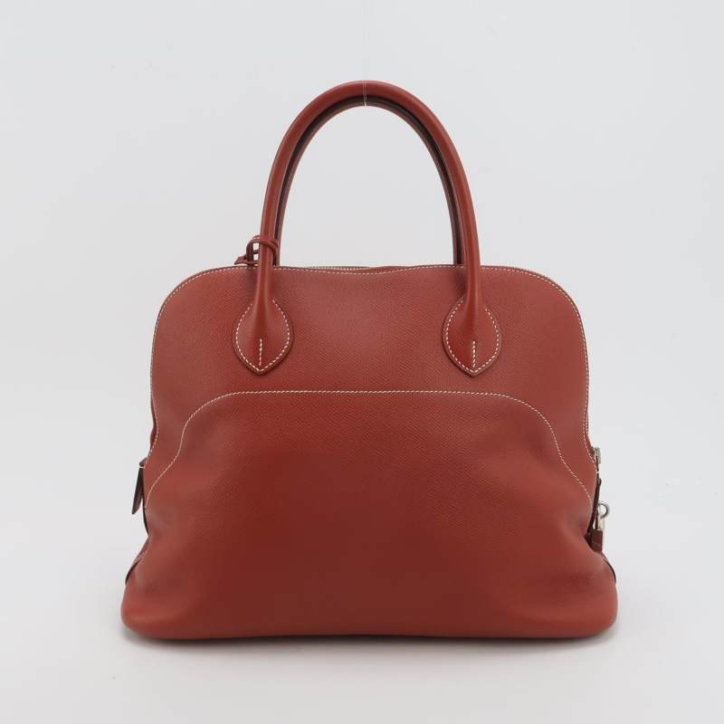 Hermes Bolide保齡球包35弧線造型手提包Epsom牛皮銀扣5Q威尼斯紅T刻-4