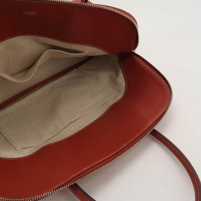 Hermes Bolide保齡球包35弧線造型手提包Epsom牛皮銀扣5Q威尼斯紅T刻-6