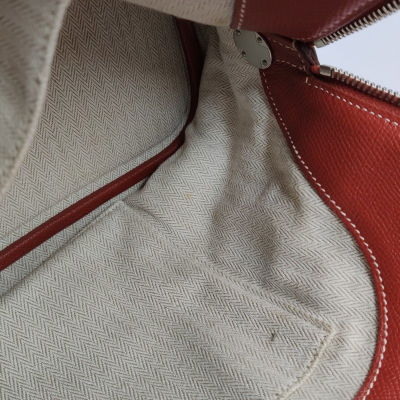 Hermes Bolide保齡球包35弧線造型手提包Epsom牛皮銀扣5Q威尼斯紅T刻-9