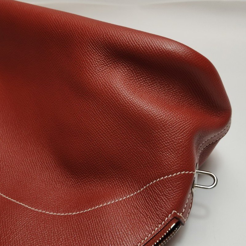 Hermes Bolide保齡球包35弧線造型手提包Epsom牛皮銀扣5Q威尼斯紅T刻-14