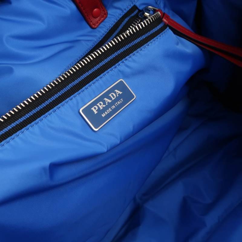 Prada羊皮拼色字母Logo拉鏈單肩包-7