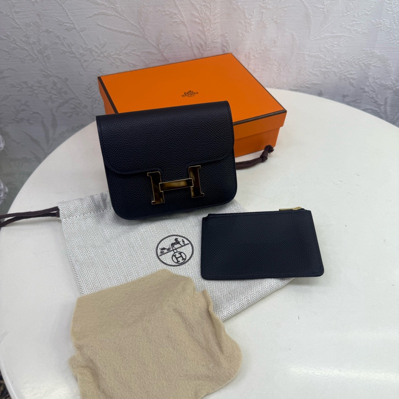 Hermes Constance Slim 黑金Wallet-0