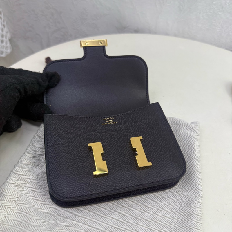 Hermes Constance Slim 黑金Wallet-10