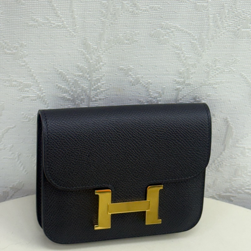 Hermes Constance Slim 黑金Wallet-15