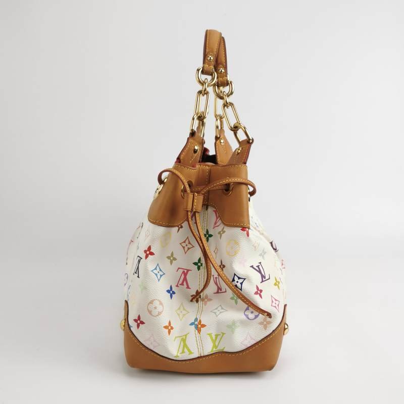 Louis Vuitton(LV)Ursula中號植鞣革白三彩推鎖搭扣包單肩包-3