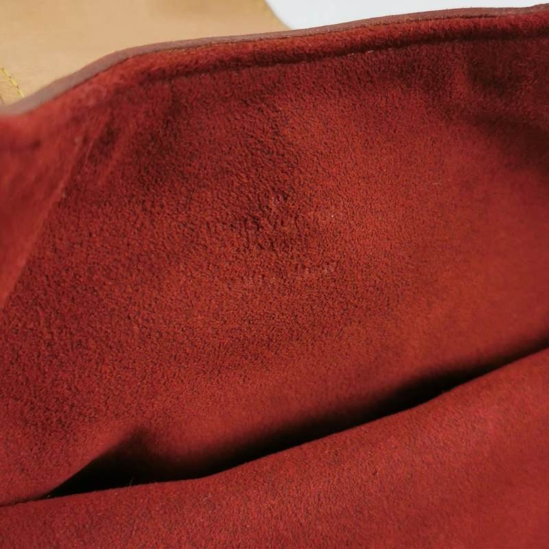 Louis Vuitton(LV)Ursula中號植鞣革白三彩推鎖搭扣包單肩包-7