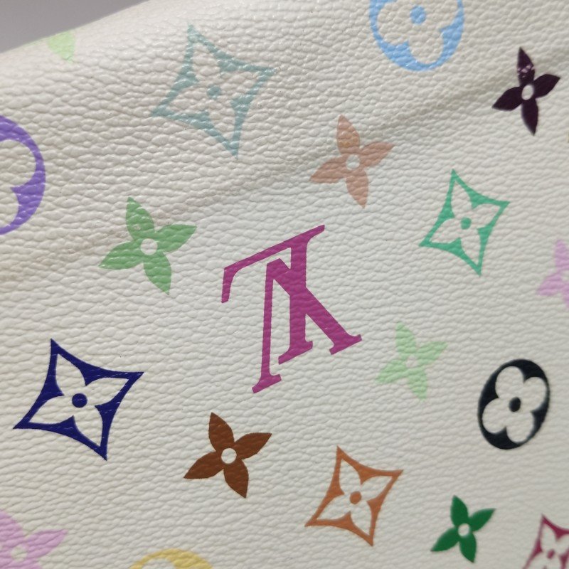 Louis Vuitton(LV)Ursula中號植鞣革白三彩推鎖搭扣包單肩包-20