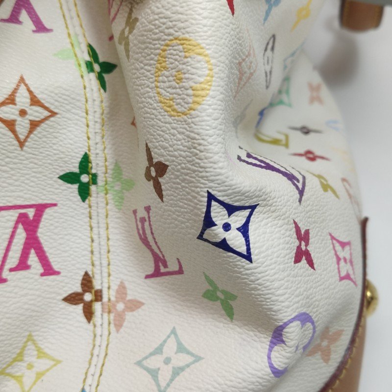 Louis Vuitton(LV)Ursula中號植鞣革白三彩推鎖搭扣包單肩包-21