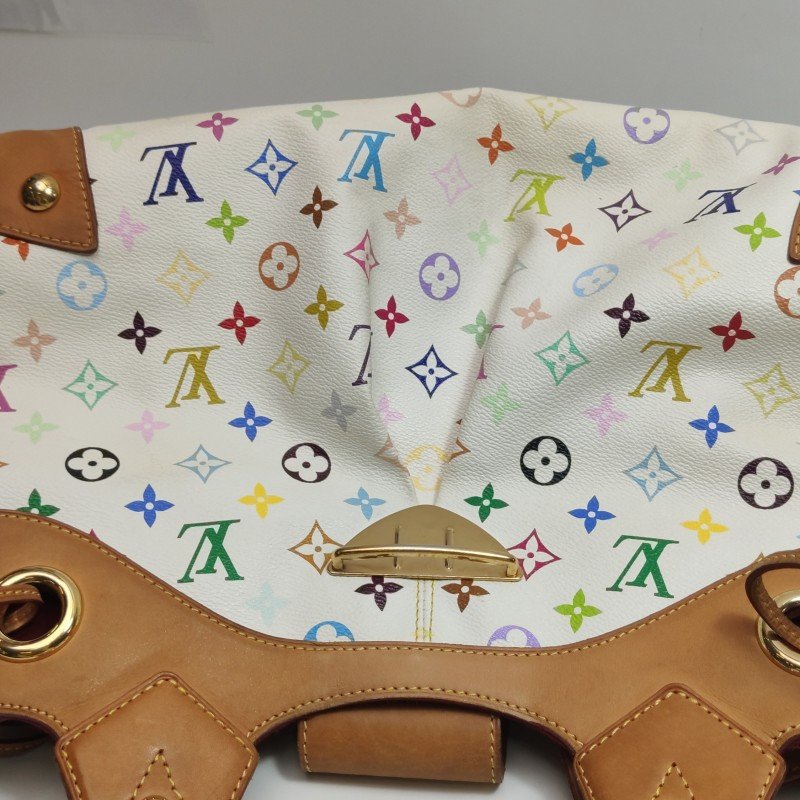 Louis Vuitton(LV)Ursula中號植鞣革白三彩推鎖搭扣包單肩包-23