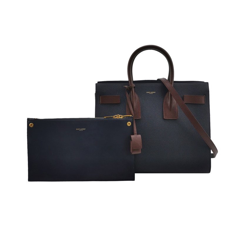 Saint Laurent Sac de Jour 小號牛皮拼色字母徽標子母包斜挎包單肩包-0